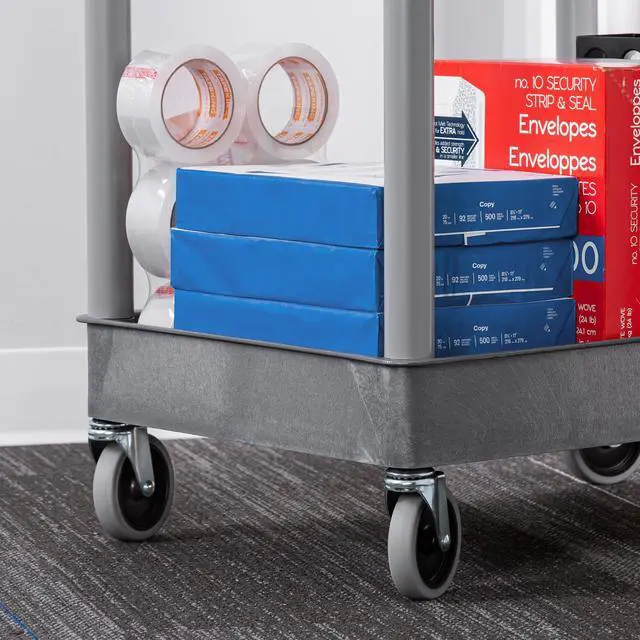 Alt view image 5 of 7 - Stand Steady 24" x 32" Tubstr Three Shelf Tub Utility Cart - Gray