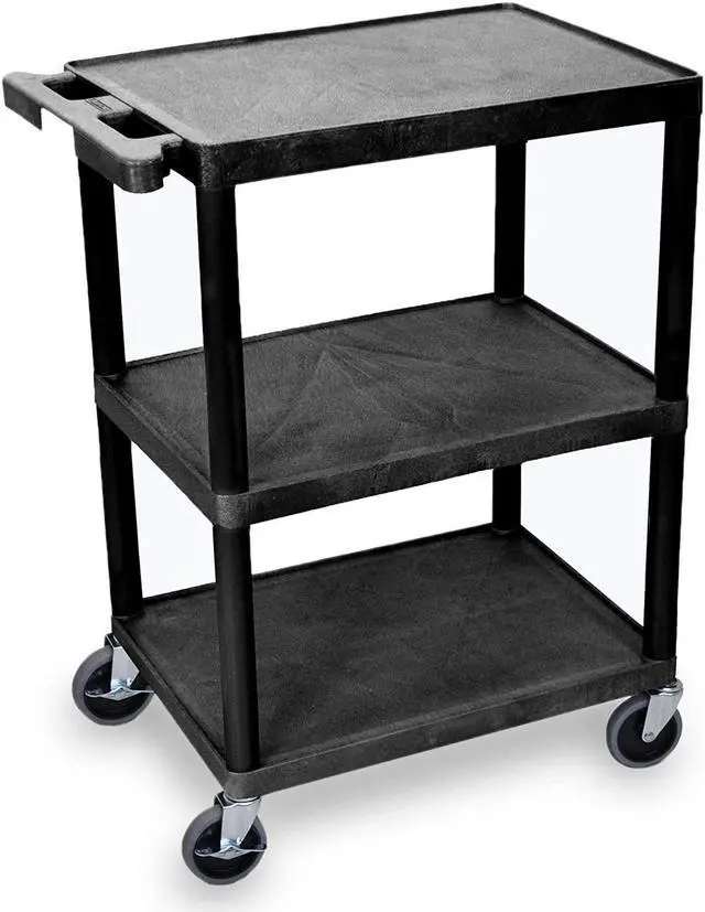 Alt view image 7 of 7 - Tubstr Printer Cart Flat Shelf, Compact and Heavy-Duty Storage Cart - Supports up to 300 lbs - Great for Home, Office, Warehouse and More (28" x 18" / Black)
