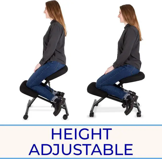 Alt view image 4 of 7 - ProErgo Pneumatic Ergonomic Kneeling Chair | Fully Adjustable Mobile Office Seating | Improve Posture to Relieve Neck & Back Pain | Easy Assembly | Use in Home, Office & Classroom