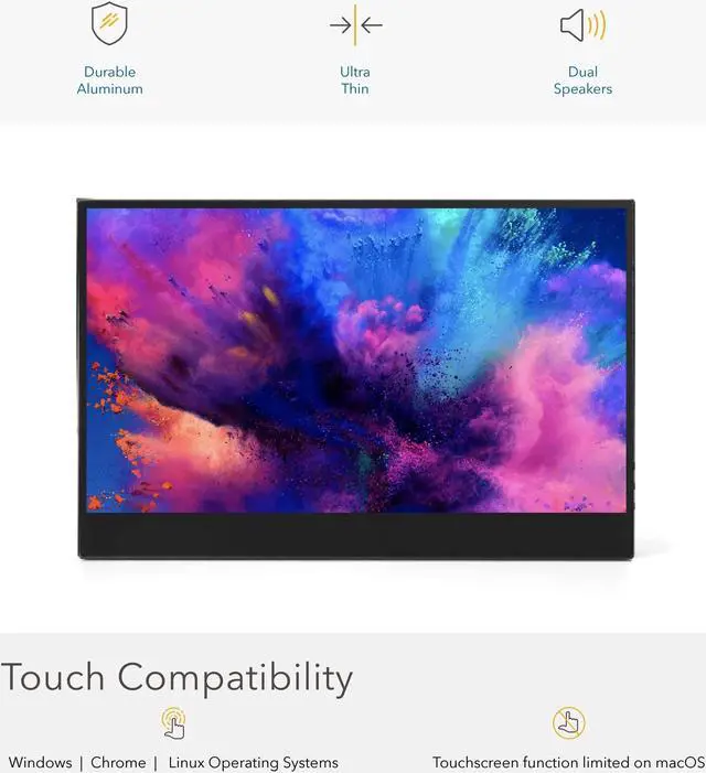 Alt view image 3 of 7 - SideTrak Solo 15.6" 4k Touchscreen Portable Monitor for Laptop | Freestanding Ultra HD LED USB Laptop Dual Screen | Compatible with Mac, PC, & Chrome | Powered by USB-C or Mini HDMI