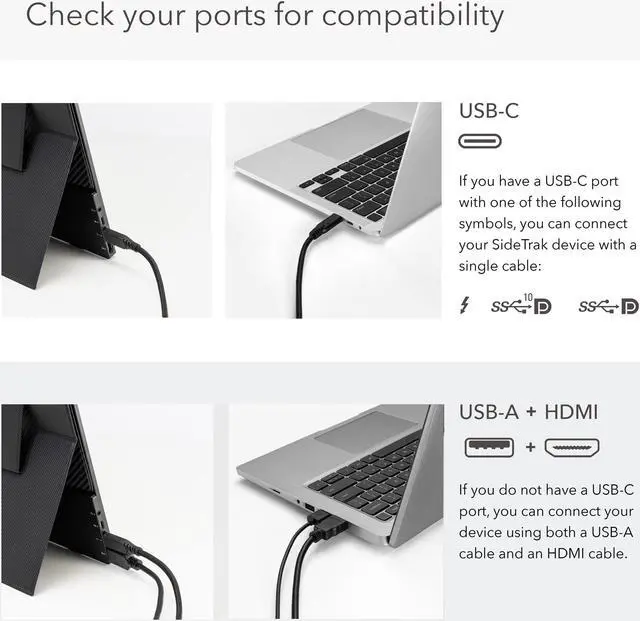 Alt view image 5 of 7 - SideTrak Solo 17.3" Touchscreen Portable Full HD LED Monitor, Laptop Dual Screen Computer Extender with Large Display Cover, For PC, Gaming & Chrome, HDR Enabled, Powered by USB-C or HDMI