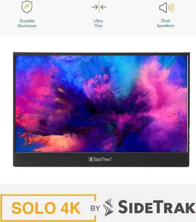 Alt view image 3 of 7 - SideTrak Solo 15.6” 4k Portable Monitor for Laptop | Freestanding Ultra HD LED Anti-Glare USB Laptop Dual Screen | Compatible with Mac, PC, & Chrome | Powered by USB-C or Mini HDMI