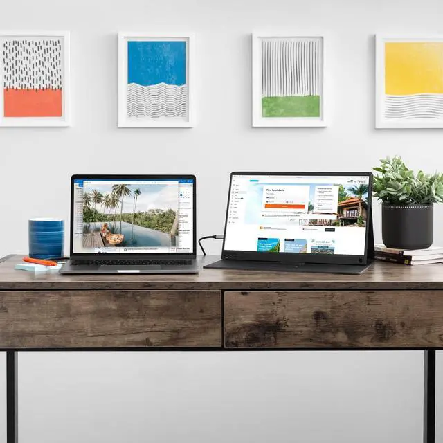 Alt view image 2 of 7 - SideTrak Solo Portable Laptop Monitor 15.6 FHD 1080P LCD Screen | Works with Mac,PC,Chrome, PS4, Xbox, Raspberry Pi, & More | Powered by USB or Mini HDMI | Detachable Padded Case and Kickstand