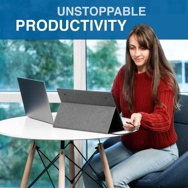 Alt view image 3 of 7 - SideTrak Solo Portable Laptop Monitor 15.6 FHD 1080P LCD Screen | Works with Mac,PC,Chrome, PS4, Xbox, Raspberry Pi, & More | Powered by USB or Mini HDMI | Detachable Padded Case and Kickstand