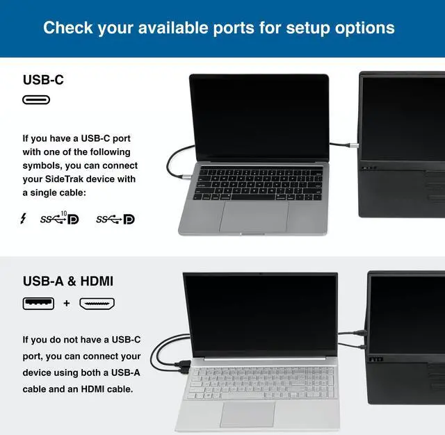 Alt view image 6 of 7 - SideTrak Solo Portable Laptop Monitor 15.6 FHD 1080P LCD Screen | Works with Mac,PC,Chrome, PS4, Xbox, Raspberry Pi, & More | Powered by USB or Mini HDMI | Detachable Padded Case and Kickstand