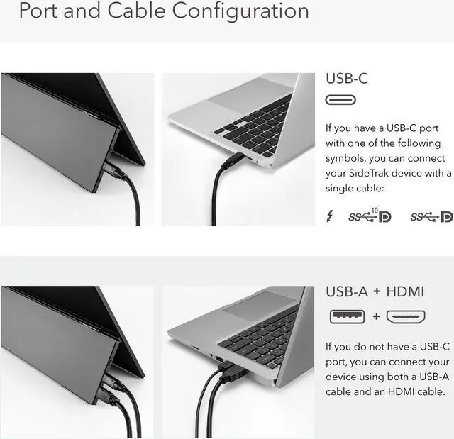 Alt view image 6 of 7 - SideTrak Solo Pro 13" Touchscreen Portable Monitor for Laptop | 1080p LED Small Laptop Screen Extender | Kickstand | 10ms Response Time | 60Hz Refresh Rate | USB-C, Mini-HD | 1.6 lbs Travel Monitor