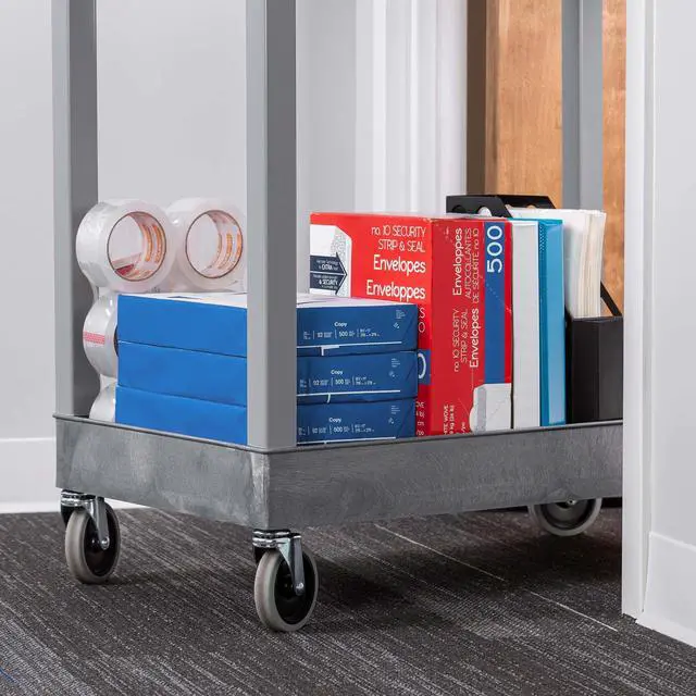 Alt view image 5 of 7 - Stand Steady 18" x 32" Tubstr Two Shelf Tub Utility Cart - Gray