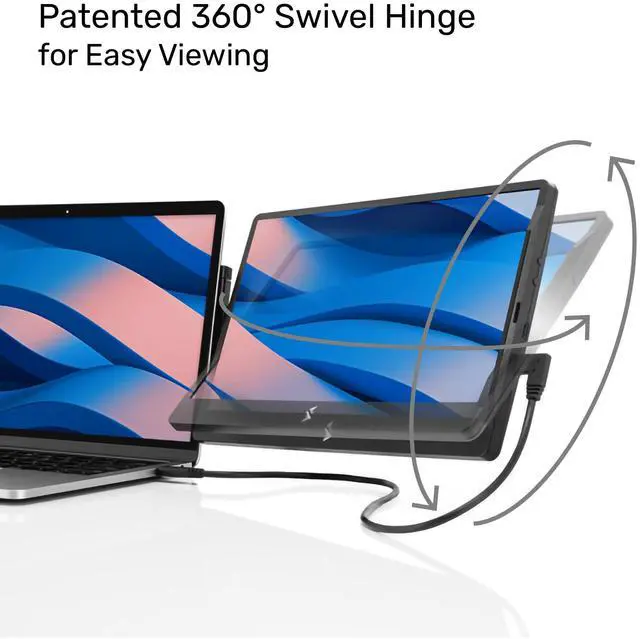Alt view image 2 of 6 - New SideTrak Swivel Attachable Portable Monitor for Laptop 12.5” FHD IPS Rotating Dual Laptop Screen | Mac, PC, Chrome OS Compatible | All Laptop Sizes | Powered by DisplayPort USB-C or Mini HDMI