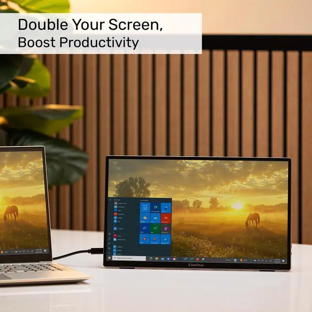 Alt view image 2 of 7 - SideTrak Solo Essential 15.6'' Portable Monitor Extender, FHD LCD Laptop Dual Screen with Kickstand, Compatible with Mac, PC, Chrome, Powered by USB or HDMI port