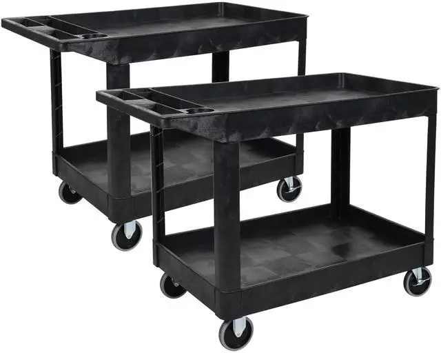 Main image of 2 Pack Original Tubstr Extra Large 2 Shelf Utility Cart - Heavy Duty and Huge | Each Cart Supports up to 500 lbs | Comes with Two Extra Large Tub Carts with Deep Shelves