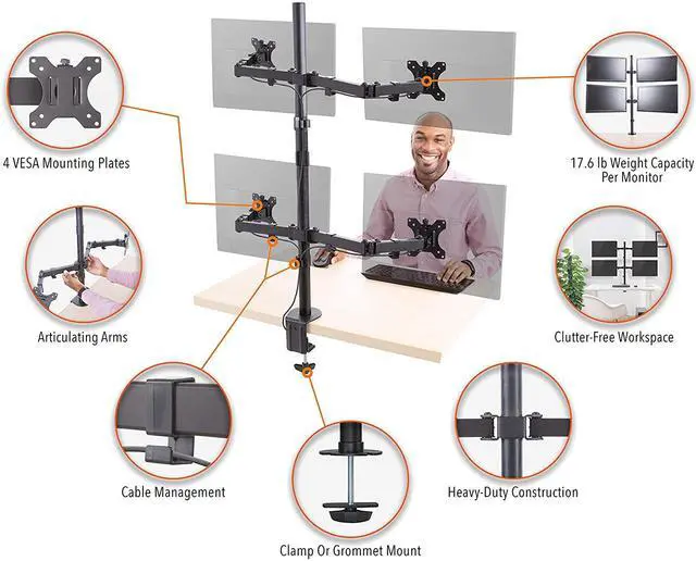 Alt view image 13 of 14 - Stand Steady Quad Monitor Arm