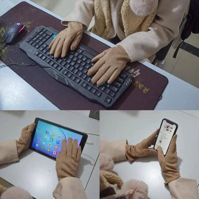 Alt view image 2 of 7 - Women Winter Warm Gloves With Touch Screen Fingers, Touchscreen Texting Fleece Lined Windproof Driving Glove W-G-2 (Grey)