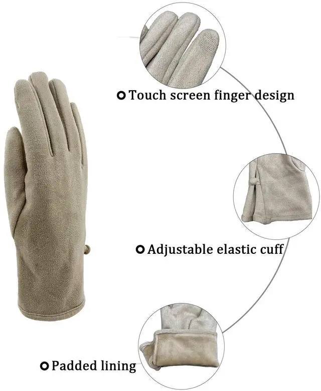 Alt view image 6 of 7 - Women Winter Warm Gloves With Touch Screen Fingers, Touchscreen Texting Fleece Lined Windproof Driving Glove W-G-2 (Grey)
