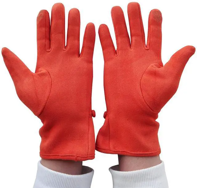 Alt view image 4 of 7 - Women Winter Warm Gloves With Touch Screen Fingers, Touchscreen Texting Fleece Lined Windproof Driving Glove W-G-2 (Orange)