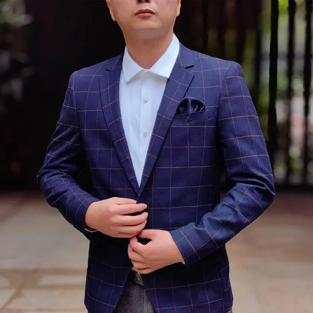 Alt view image 2 of 5 - 5 Pack Silk Men's Pre Folded Pocket Squares Set, Prefolded Handkerchief For Business Formal/Suit/Tuxedo PF-H-3 (Navy Blue, purple, beige, royal blue, black)