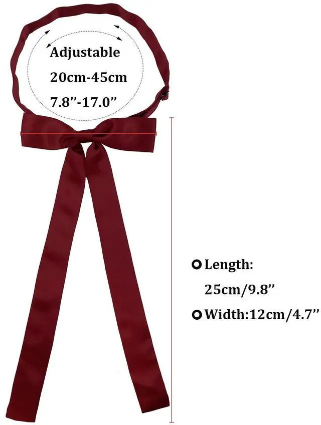 Alt view image 4 of 6 - SYAYA Ladies Long Pre Bow Tie Dotted Bowtie for Women WLJ05 (black point)