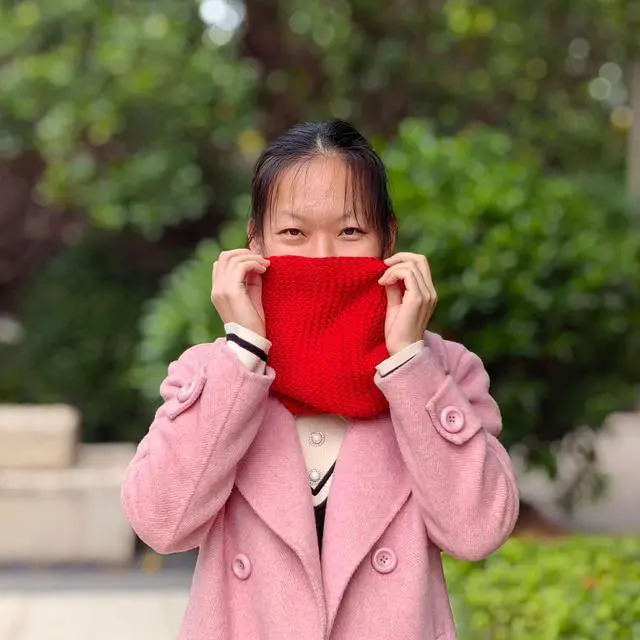 Alt view image 3 of 7 - Warm Scarf for Winter Women & Men, Knit Wool Loop Infinity Scarves Thick & Chunky Neck Warmer For Cold Weather U-SY-W3 (Red)
