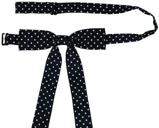 Alt view image 6 of 6 - SYAYA Ladies Long Pre Bow Tie Dotted Bowtie for Women WLJ05 (black point)