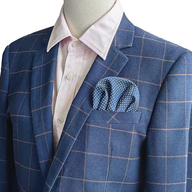 Alt view image 3 of 5 - 5 Pack Silk Men's Pre Folded Pocket Squares Set, Prefolded Handkerchief For Business Formal/Suit/Tuxedo PF-H-3 (Polka Dots - Royal Blue, Gray, Navy, Burgundy, Black)