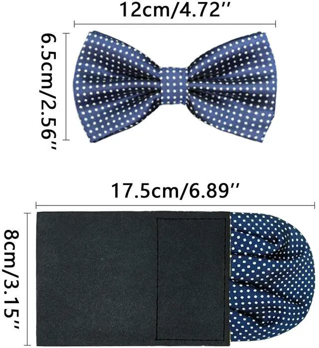 Alt view image 5 of 5 - 5 Pack Silk Men's Pre Folded Pocket Squares Set, Prefolded Handkerchief For Business Formal/Suit/Tuxedo PF-H-3 (Polka Dots - Royal Blue, Gray, Navy, Burgundy, Black)