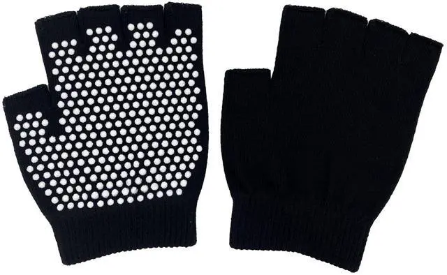 Alt view image 2 of 5 - Pilates Socks with Grips for Women, Non Slip Yoga Socks for Barre Dance or Barefoot Workout (US, Alpha, One Size, Regular, Regular, 1 Pairs Yoga gloves - Black)