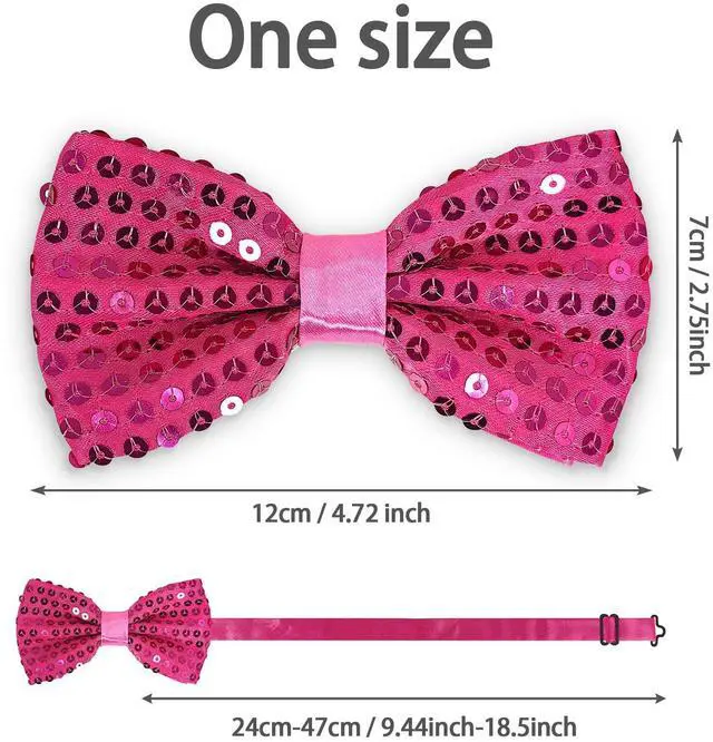 Alt view image 3 of 4 - Sequin Bow Ties for Men, Boys Sparkly & Glitter Clip On Bowtie for Graduation and Wedding & Carnival Party BT-3  (Silver White Sequin Bow Tie)