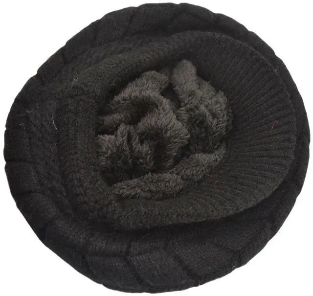 Alt view image 6 of 6 - Womens Warm Hat for Winter, Women Beanie with Warm Fleece Lined & Wool Knit & Visor for Snow Cap Newsboy WS-H1  (Black)