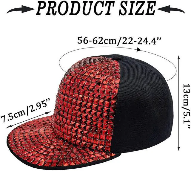 Alt view image 4 of 6 - Bling Baseball Cap for Men & Women with Diamond, Boy & Ladies  Sparkle Sequin Hat for Disco & Punk Rock or Hip Hop HH-M1 (glod)
