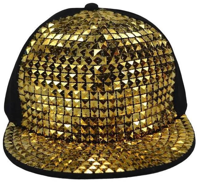 Alt view image 6 of 6 - Bling Baseball Cap for Men & Women with Diamond, Boy & Ladies  Sparkle Sequin Hat for Disco & Punk Rock or Hip Hop HH-M1 (glod)