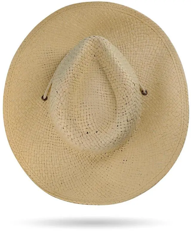 Main image of Straw Cowboy Hat for Men & Women, Cowgirl Sun Cap with Wide Brim & UV Protection for Outdoor Summer Activities U-N3-3Y (US, Alpha, One Size, Orange)
