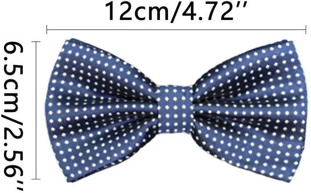 Alt view image 2 of 5 - SYAYA Formal Tuxedo Polka Dots Bow Tie, Teen Boy Pre Tied Classic Tux Bowtie For Father or Easter Day Necktie M-B-T1 (Royal Blue With White Dot)