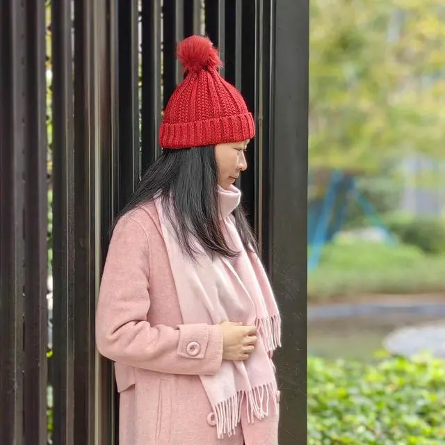 Alt view image 2 of 5 - Womens Winter Hat, Winter Beanies Hats for Women with Pom Pom, Thick Wool Warm Knit Caps Pompom for Cold Weather U-SY-P1H (US, Alpha, One Size, Red)