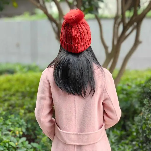 Alt view image 3 of 5 - Womens Winter Hat, Winter Beanies Hats for Women with Pom Pom, Thick Wool Warm Knit Caps Pompom for Cold Weather U-SY-P1H (US, Alpha, One Size, Red)