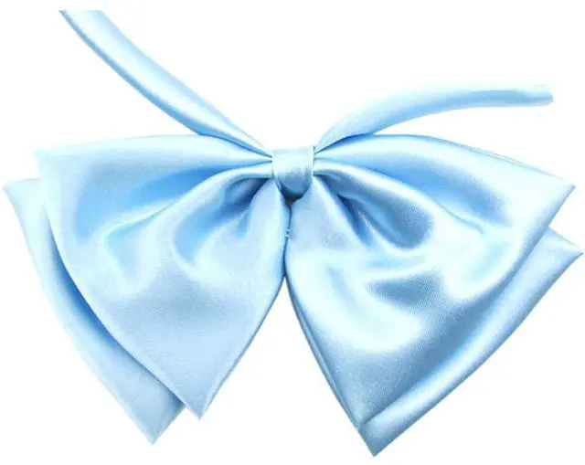 Alt view image 7 of 7 - Silk Women Casual Bow Tie, Pre-Tied Japanese kawaii School Girl Uniform Anime Bowtie For Lolita Floppy Necktie FWBT-1 (Sky Blue)