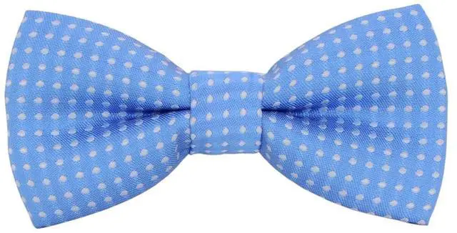 Main image of SYAYA Polka Dot Pre Tied Toddler Bow tie, Baby or Child & Kids Clip On Bowtie For Little Boy Birthday Party B-B-BT5 (Light Blue with White Polka Dot)