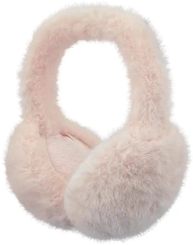 Main image of Women Fuzzy Earmuffs, Teen Girls Foldable Warm Plush Ear Muffs Ear Warmers For Winter Cold Weather Ear Covers W-E-M2 (Pink)