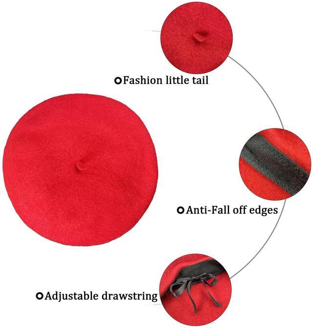 Alt view image 5 of 6 - Adults French Wool Berets Hat, Reversible Classic Fashion Warm Painter Cap For Women Girls Lady in Winter Autumn W-B-L-1 (White)