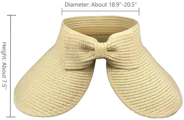 Alt view image 3 of 5 - Large Sun Hats for Women Packable, Straw Oversized Beach Cap Wide Brim for UV Protection & Summer Travel U-S-M1Y (US, Alpha, One Size, Orange)