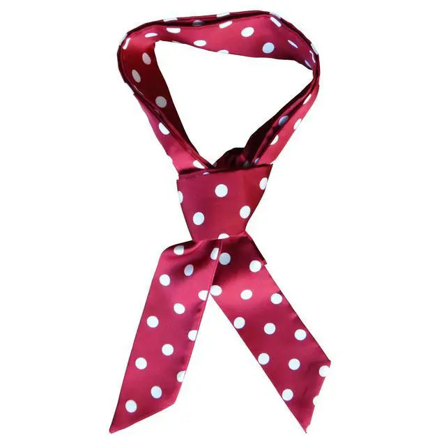 Alt view image 7 of 7 - SYAYA Womens Belts for Dress, Chiffon Cloth Sash Tie Waist Belt for Evening Dresses or Bridal Wedding & 50s Party WM-YD1 (Red With White Poke Dot)