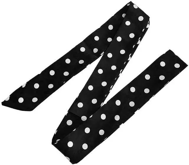 Alt view image 6 of 6 - Womens Belts for Dress, Chiffon Cloth Sash Tie Waist Belt for Evening Dresses or Bridal Wedding & 50s Party WM-YD1 (Black with White Dots)