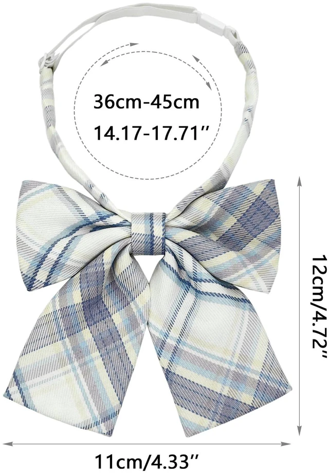 Alt view image 5 of 6 - SYAYA Bow Tie for Women, Pre-Tied Anime Bowtie Adjustable for School Grils, JK-Uniform, Choir T-shirts, Cosplay & Waitress (Black Plaid)