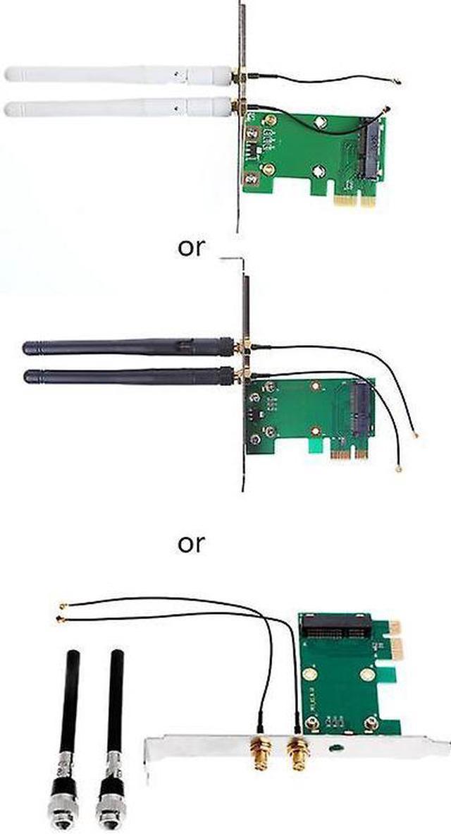 Wireless Wifi Network Card Mini PCIE to PCI-E 1X Desktop WIFI Adapter for  Computer wirh 2 Antennas