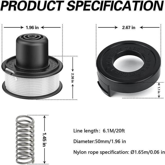 Set Of 3 Brushcutter Line Spools With 1 Brushcutter Spool Cover