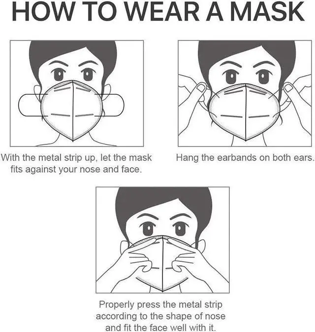 Alt view image 7 of 7 - KN95 Face Masks 20Pack, 6-Ply Breathable Disposable Face Mask Filter Efficiency95%, Black, Each mask is Individually Wrapped