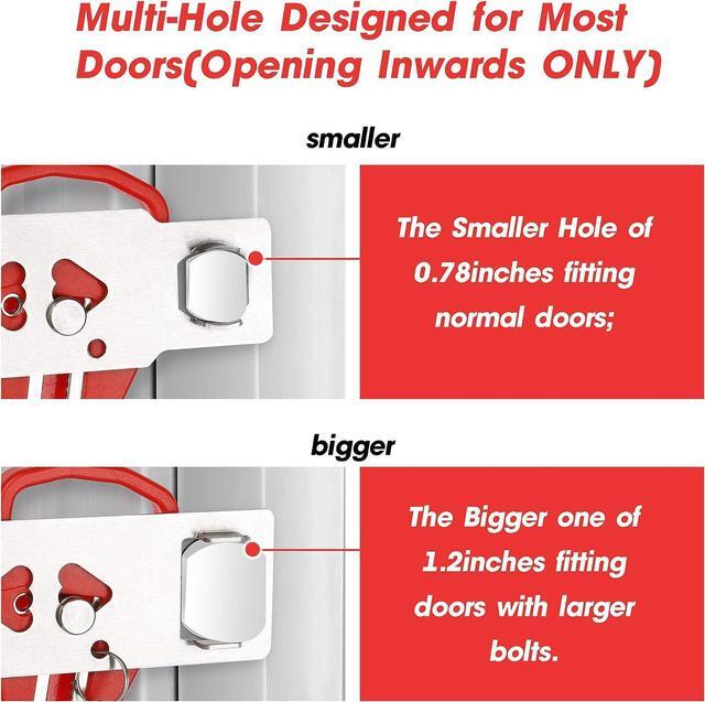 Alt view image 4 of 7 - Portable Door Lock Extra Lock for Additional Safety and Privacy Perfect, Prevent Unauthorized Entry, Protect Family Security in Traveling,Home,Bedroom,Hotel,Apartment 2 Pack