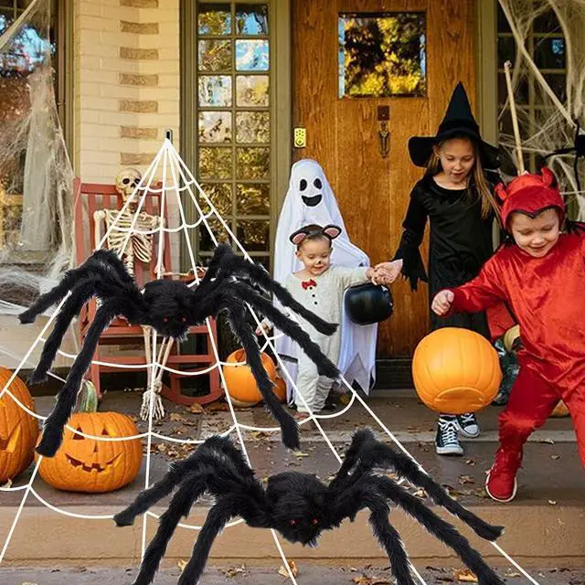 Alt view image 6 of 7 - ZUIKEMX Giant Fake Spiders for Halloween Decoration, 35 Inch Halloween Spider for Indoor Outdoor Yard Halloween Decoration Party Decor