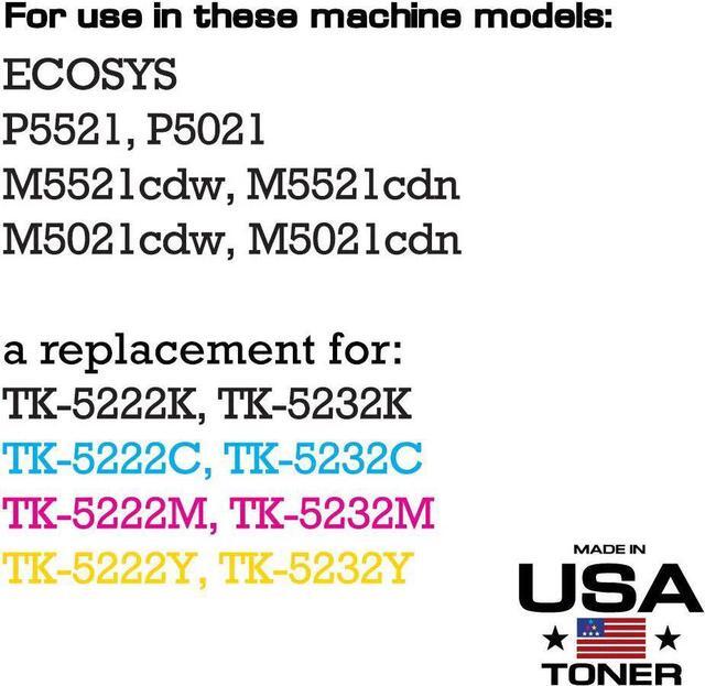 Alt view image 2 of 7 - MADE IN USA TONER Compatible Replacement for Kyocera Ecosys P5021cdw M5521cdw TK5232 TK-5232 (CMYK, 4 Pack)