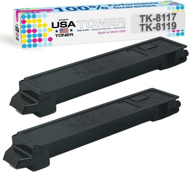Main image of MADE IN USA TONER Compatible Replacement for use in Kyocera® Ecosys M8130cidn, Ecosys M8124cidn, TK-8117K (Black, 2-Pack)