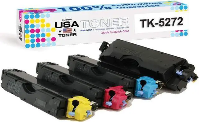 Main image of MADE IN USA TONER Compatible Replacement for use in Kyocera ECOSYS M6630cidn P6230cdn, TK-5272 TK-5272K TK-5272C TK-5272M TK-5272Y (Black,Cyan,Yellow,Magenta, 4-Pack)