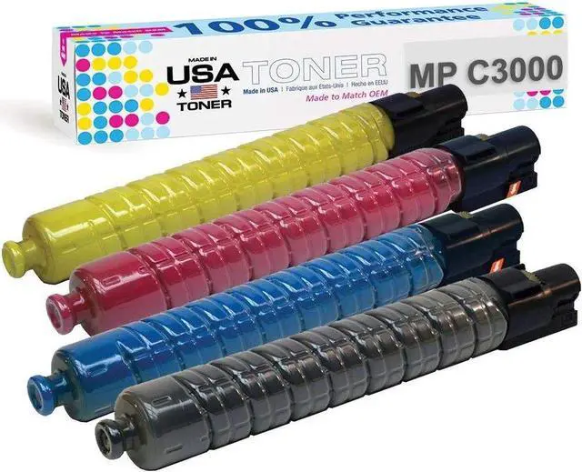 Main image of MADE IN USA TONER Compatible Replacement for Ricoh Aficio MPC3000, MPC2000, MPC2500, Savin C2020 C2525 C3030 (Black, Cyan, Yellow, Magenta, 4 ctgs)